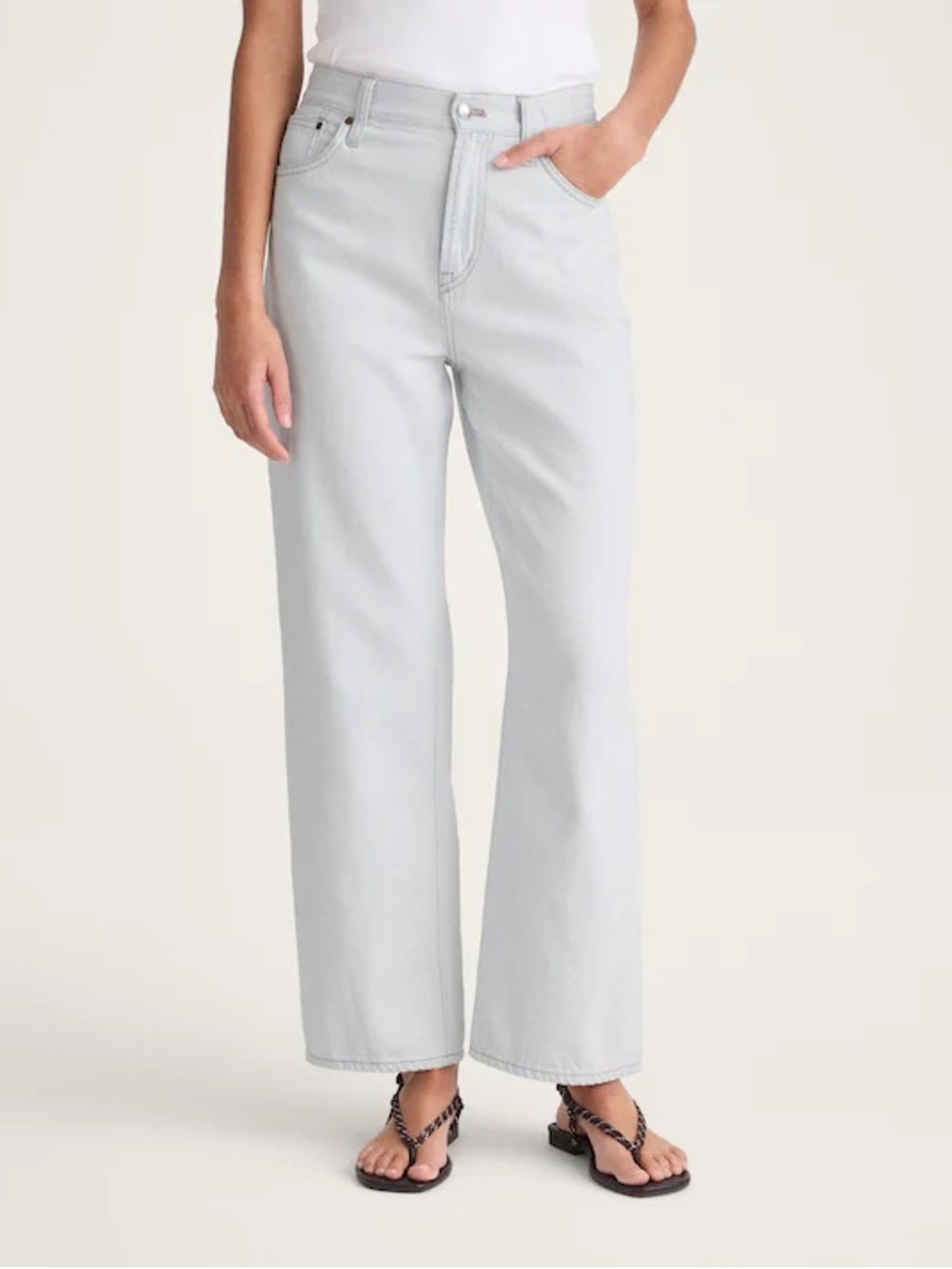 Madewell The Perfect Vintage Wide-Leg Crop Jean in Airy Denim sky wash Sz 27 NWT